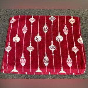 Vintage Christmas Ornament Red White Kitchen Towel 17.5” x 27.25”